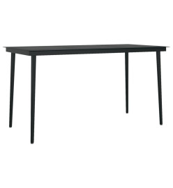 Ensemble de salle à manger de jardin 7 pcs Noir