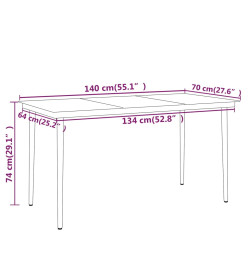 Ensemble de salle à manger de jardin 7 pcs Noir