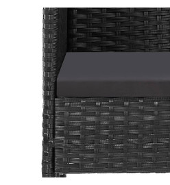 Mobilier à dîner de jardin et coussins 5pcs Noir Résine tressée