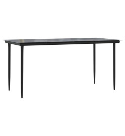 Mobilier à dîner de jardin et coussins 5pcs Noir Résine tressée