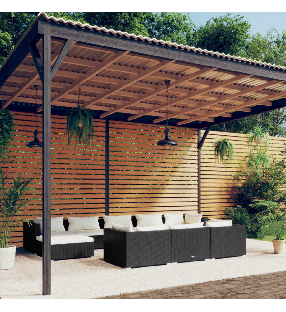 Salon de jardin 10 pcs avec coussins Noir Résine tressée Salon de jardin 10 pcs avec coussins Noir Résine tressée