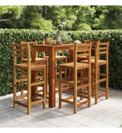 Ensemble de bar de jardin 7 pcs Bois d'acacia solide