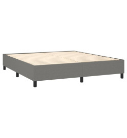Lit à sommier tapissier avec matelas Gris foncé 160x200cm Tissu