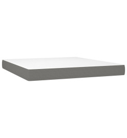 Lit à sommier tapissier avec matelas Gris foncé 160x200cm Tissu