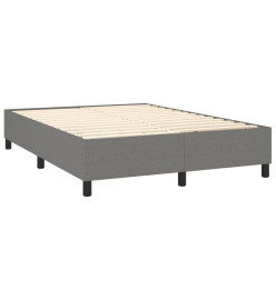 Sommier tapissier et matelas et LED Gris foncé 140x200 cm Tissu
