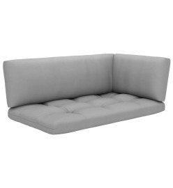 Salon de jardin palette 6pcs avec coussins pin imprégné de gris