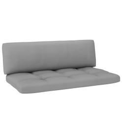 Salon de jardin palette 6pcs avec coussins pin imprégné de gris