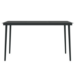 Ensemble à dîner de jardin coussins 5 pcs Résine tressée Verre