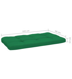 Canapé palette 2 places avec coussins Pin imprégné de vert