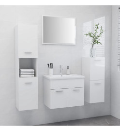 Ensemble de meubles de salle de bain Blanc brillant Aggloméré