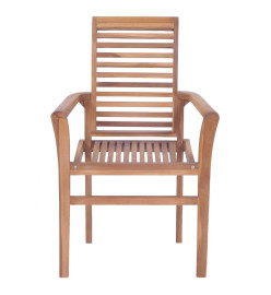 Chaises à dîner 4 pcs avec coussins anthracite Bois de teck