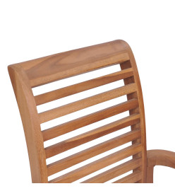 Chaises à dîner 4 pcs avec coussins anthracite Bois de teck