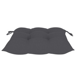 Chaises à dîner 4 pcs avec coussins anthracite Bois de teck