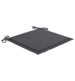 Chaises de jardin 2 pcs avec coussins anthracite Bois de teck