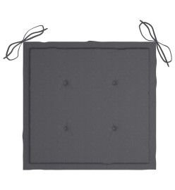Chaises de jardin 2 pcs avec coussins anthracite Bois de teck