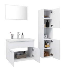 Ensemble de meubles de salle de bain blanc bois d'ingénierie