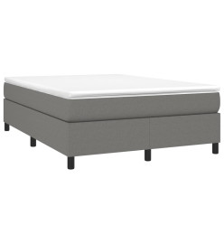 Lit à sommier tapissier avec matelas Gris foncé 140x200cm Tissu