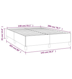 Lit à sommier tapissier avec matelas Gris foncé 140x200cm Tissu
