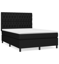 Lit à sommier tapissier avec matelas Noir 140x190 cm Tissu