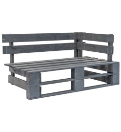 Salon de jardin palette 6pcs avec coussins Pin imprégné de gris