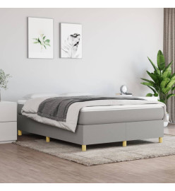 Lit à sommier tapissier avec matelas Gris clair 140x190cm Tissu