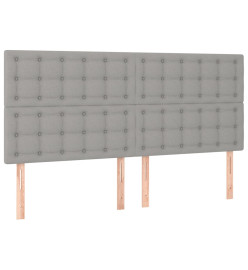 Lit à sommier tapissier avec matelas Gris clair 160x200cm Tissu