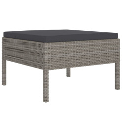 Salon de jardin 10 pcs avec coussins Résine tressée Gris