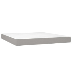 Lit à sommier tapissier avec matelas Gris clair 180x200cm Tissu