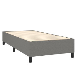 Lit à sommier tapissier avec matelas Gris foncé 90x200 cm Tissu