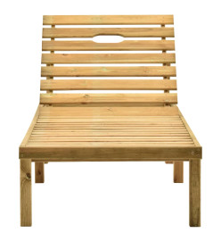 Chaise longue avec coussin bleu Bois de pin imprégné