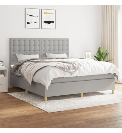 Lit à sommier tapissier avec matelas Gris clair 160x200cm Tissu