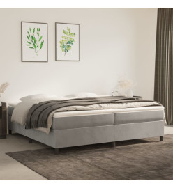 Lit à sommier tapissier et matelas Gris clair 200x200cm Velours