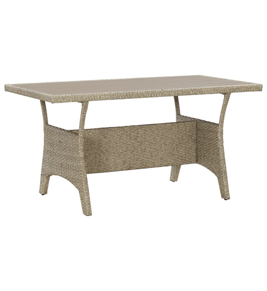 Table de jardin Gris 120x70x66 cm Résine tressée Table de jardin Gris 120x70x66 cm Résine tressée