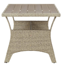 Table de jardin Gris 120x70x66 cm Résine tressée