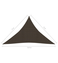 Voile d'ombrage 160 g/m² Marron 4x4x5,8 m PEHD