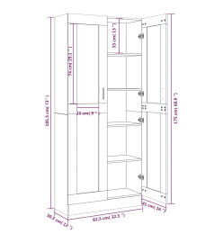 Armoire à vitrine Sonoma gris 82,5x30,5x185,5cm Bois ingénierie