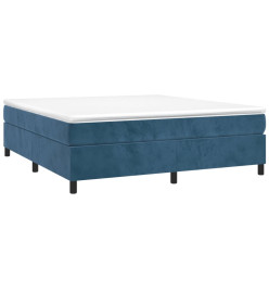 Lit à sommier tapissier et matelas Bleu foncé 200x200cm Velours