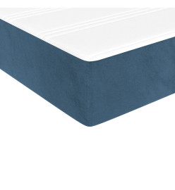 Lit à sommier tapissier et matelas Bleu foncé 200x200cm Velours