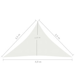 Voile d'ombrage 160 g/m² Blanc 3,5x3,5x4,9 m PEHD