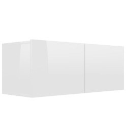 Ensemble de meuble TV 2 pcs Blanc brillant Aggloméré