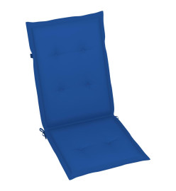 Chaises de jardin 4 pcs avec coussins bleu royal Bois de teck