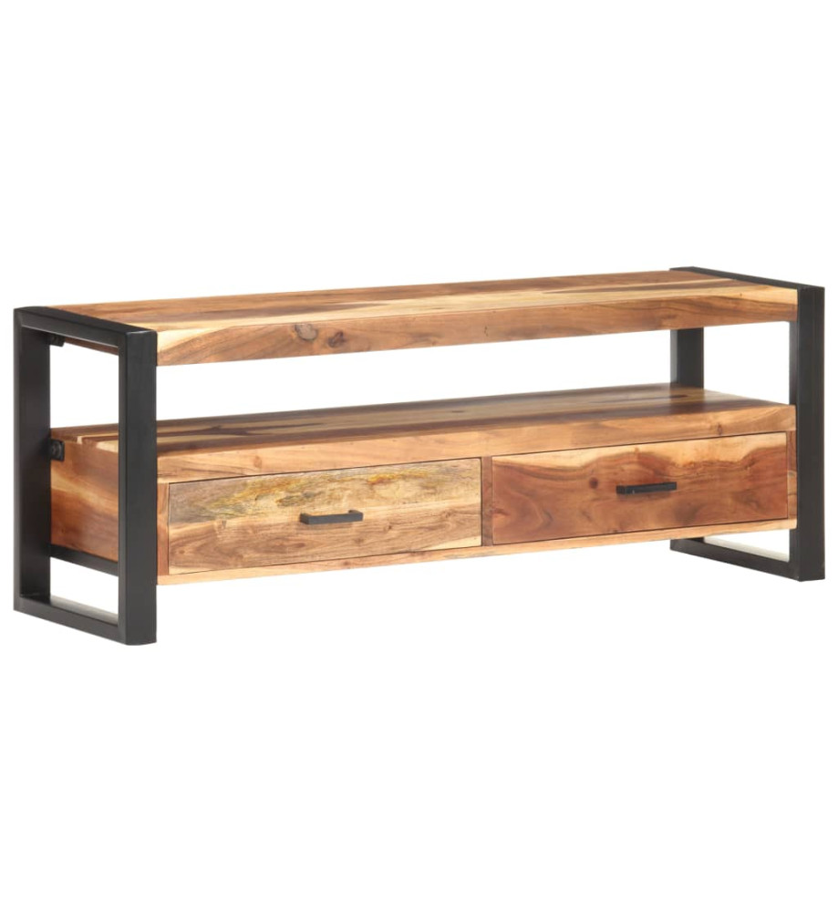 Meuble TV 120x35x45 cm Bois massif avec finition miel