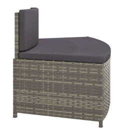 Bancs de spa avec coussins 2 pcs gris résine tressée