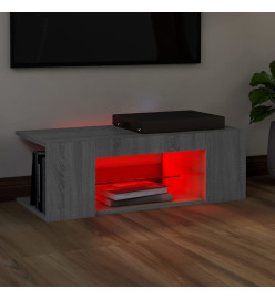 Meuble TV avec lumières LED Sonoma gris 90x39x30 cm