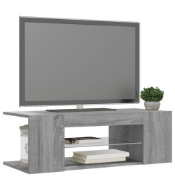 Meuble TV avec lumières LED Sonoma gris 90x39x30 cm