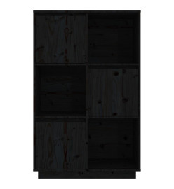 Buffet Noir 74x35x117 cm Bois massif de pin