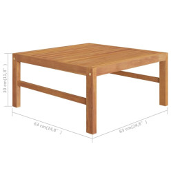 Salon de jardin 8 pcs avec coussins crème Bois de teck solide