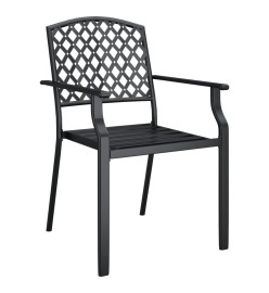 Ensemble de salle à manger de jardin 3 pcs anthracite acier