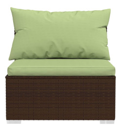 Salon de jardin 6 pcs avec coussins Résine tressée Marron