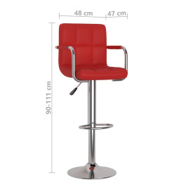 Tabourets de bar lot de 2 rouge bordeaux similicuir